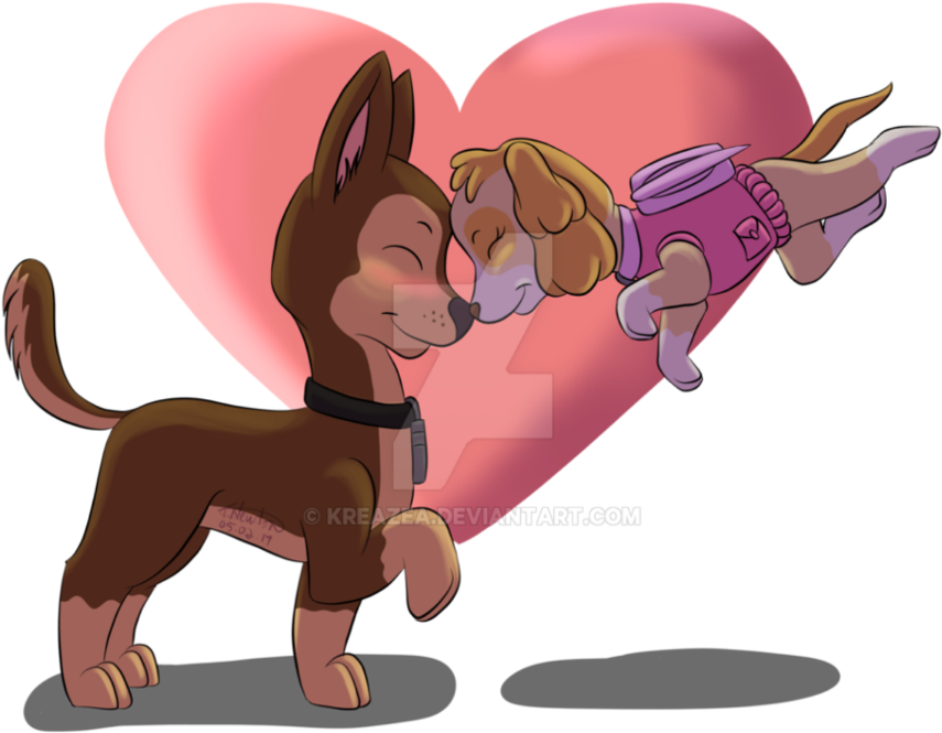 Chaseand Skye Paw Patrol Love PNG Image