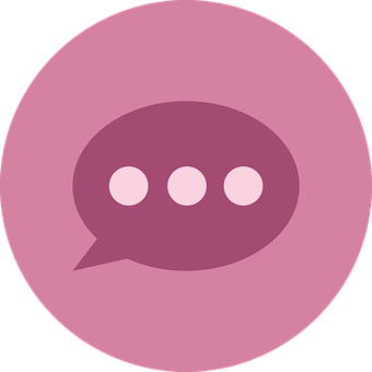 Chat Balloon Icon Pink Background PNG Image