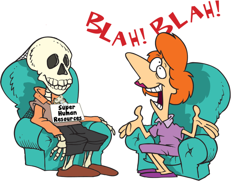 Chatty Skeletonand Woman Illustration PNG Image