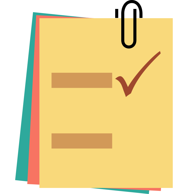 Checked Note Paper Clip Art PNG Image