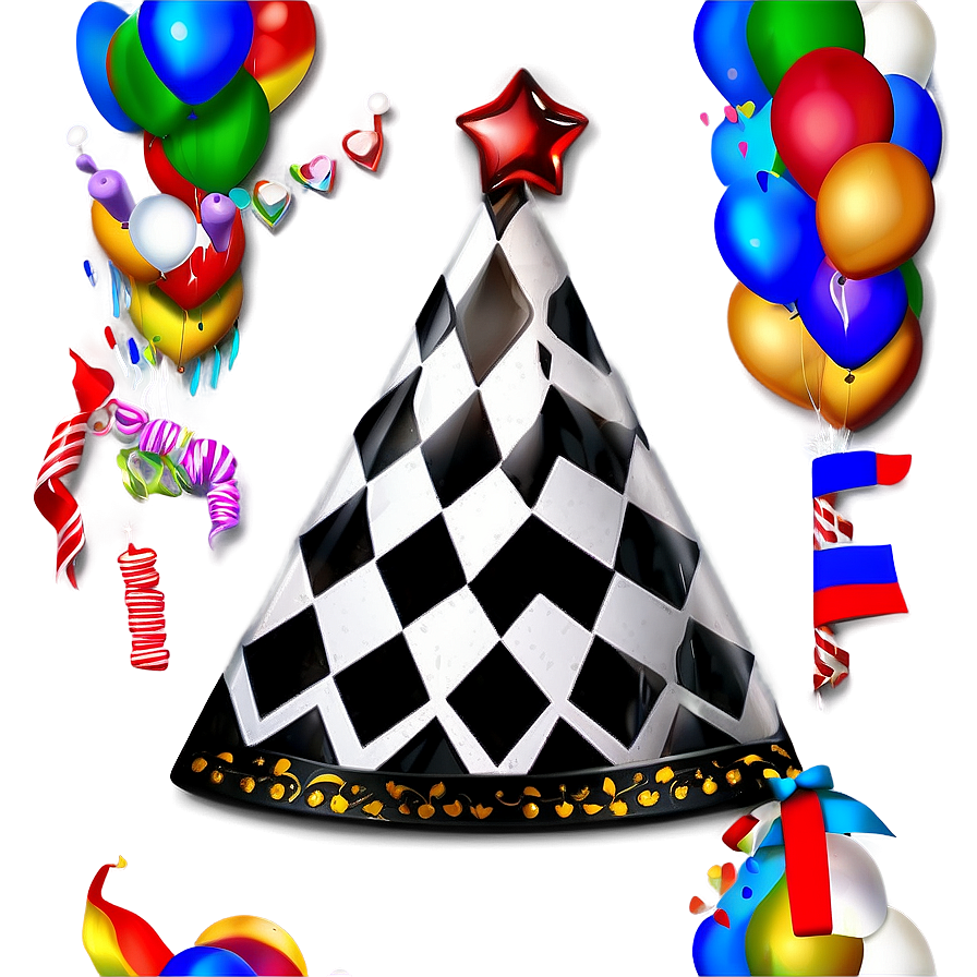 Checkerboard Party Hat Png 30 PNG Image