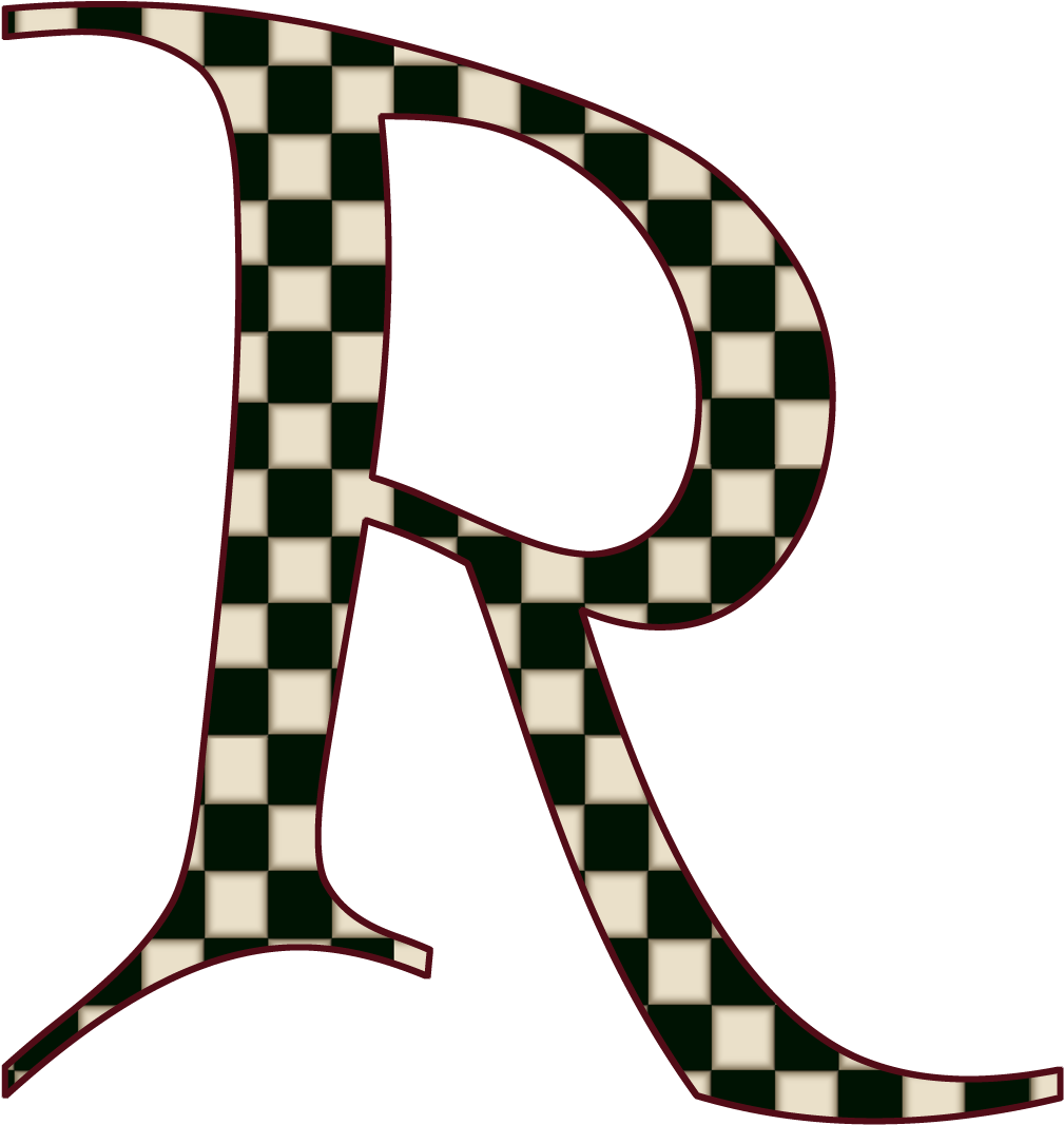 Checkered Letter R Design PNG Image