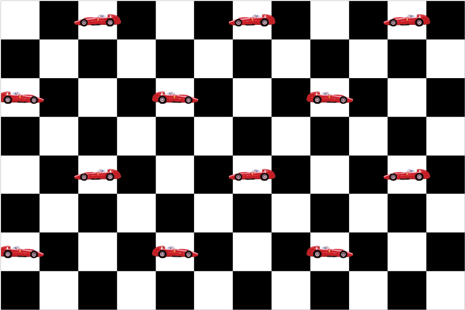 Checkered Pattern With Red Cars PNG Image