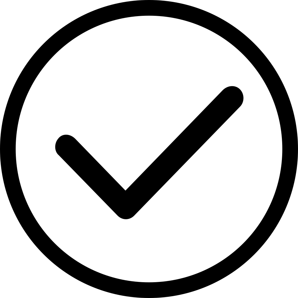 Checkmark Icon Black Background PNG Image