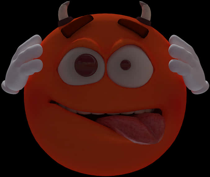 Cheeky Devil Emoji Expression PNG Image