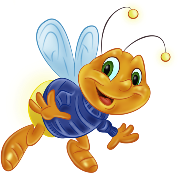 Cheerful Cartoon Bee PNG Image