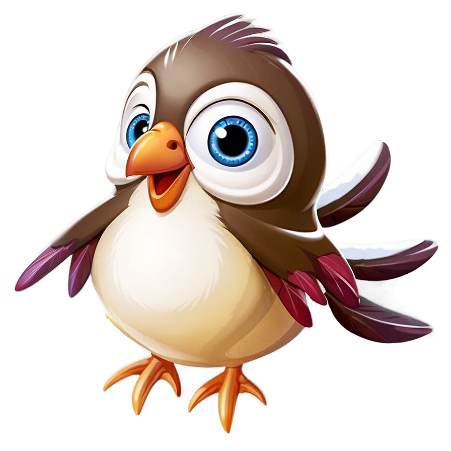 Cheerful Cartoon Bird Png Oed PNG Image