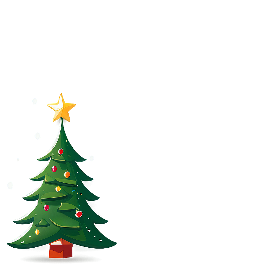 Cheerful Cartoon Christmas Tree Png 76 PNG Image