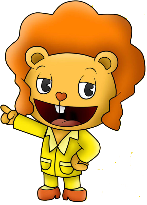 Cheerful Cartoon Lion Character PNG Image