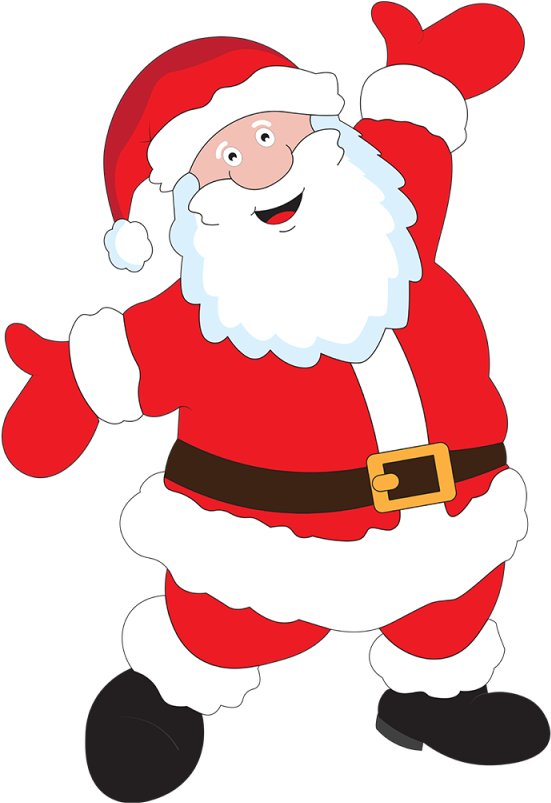 Cheerful Cartoon Santa Claus PNG Image