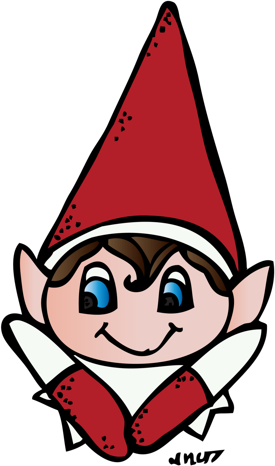 Cheerful Elf On The Shelf Cartoon PNG Image