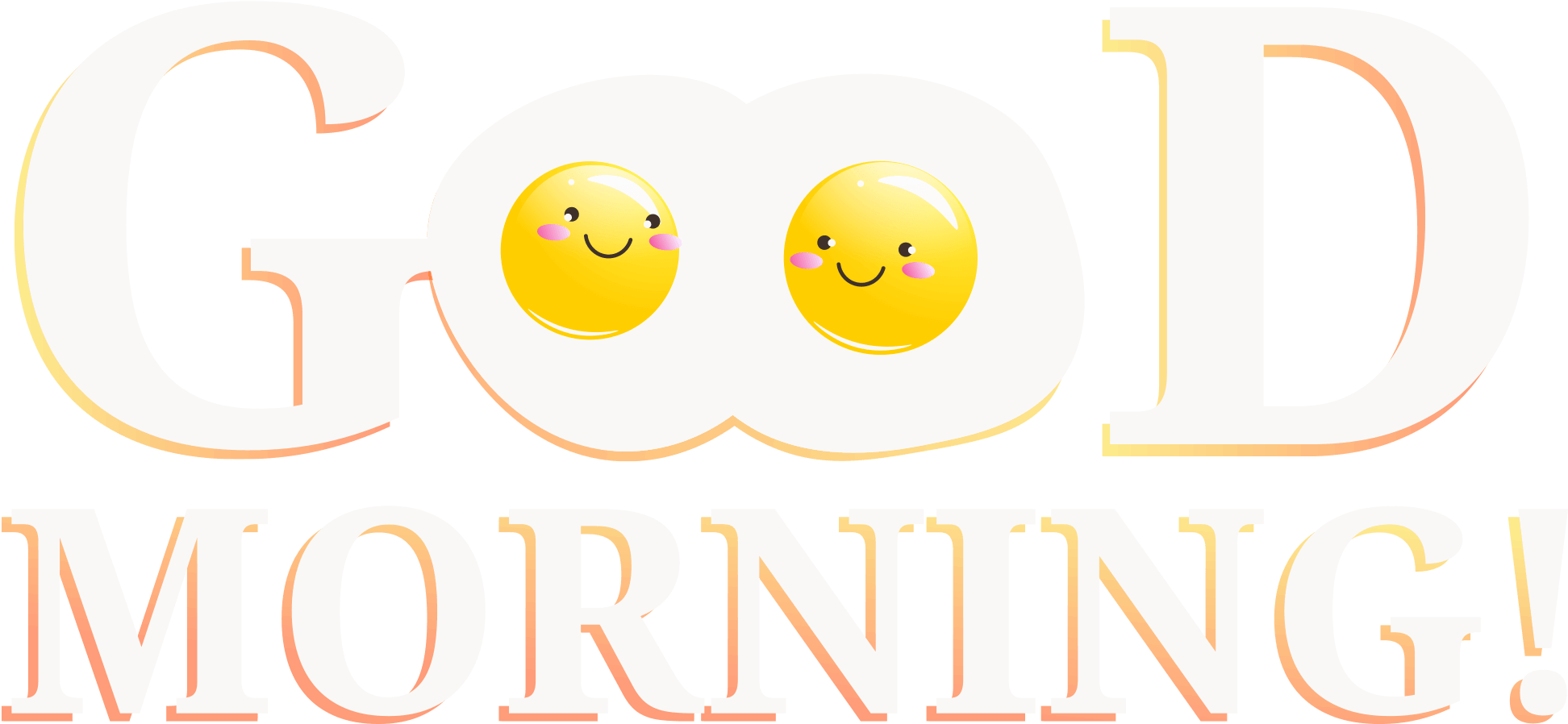 Cheerful Good Morning Text PNG Image