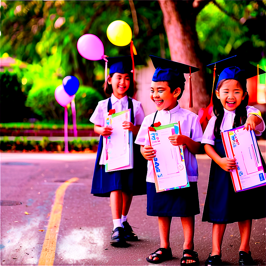 Cheerful Kindergarten Graduation Day Png 45 PNG Image