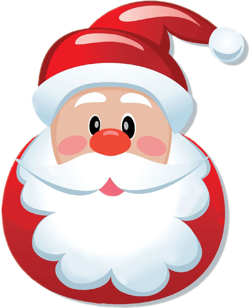 Cheerful Santa Claus Cartoon Portrait PNG Image