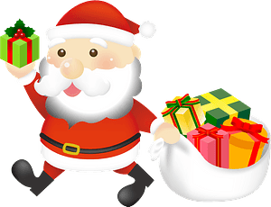 Cheerful Santa Clauswith Gifts PNG Image