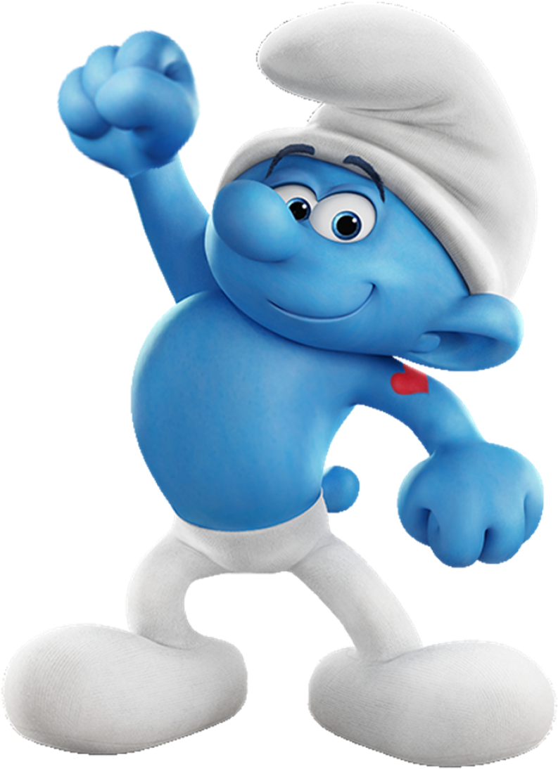 Cheerful Smurf Character Pose PNG Image