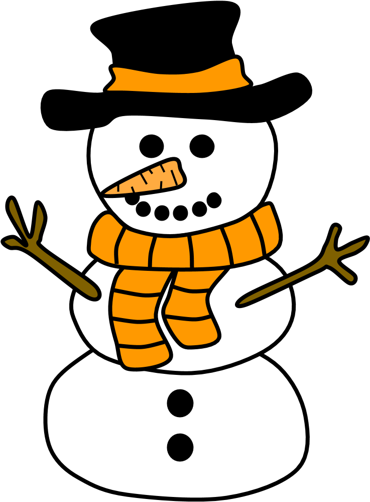 Cheerful Snowman Clipart PNG Image