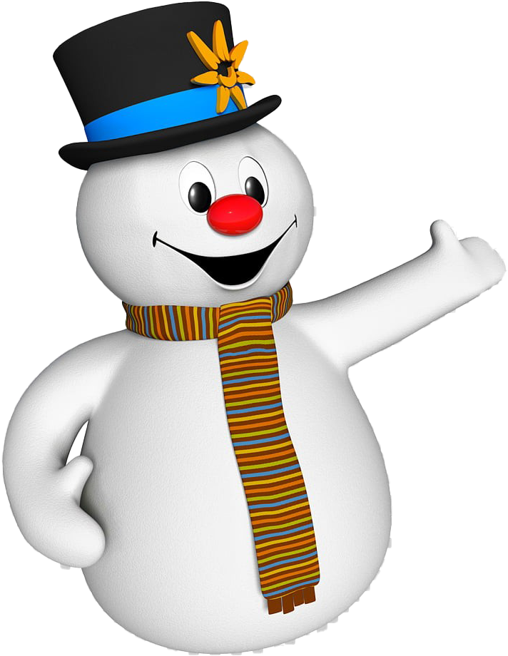 Cheerful Snowman Clipart.png PNG Image