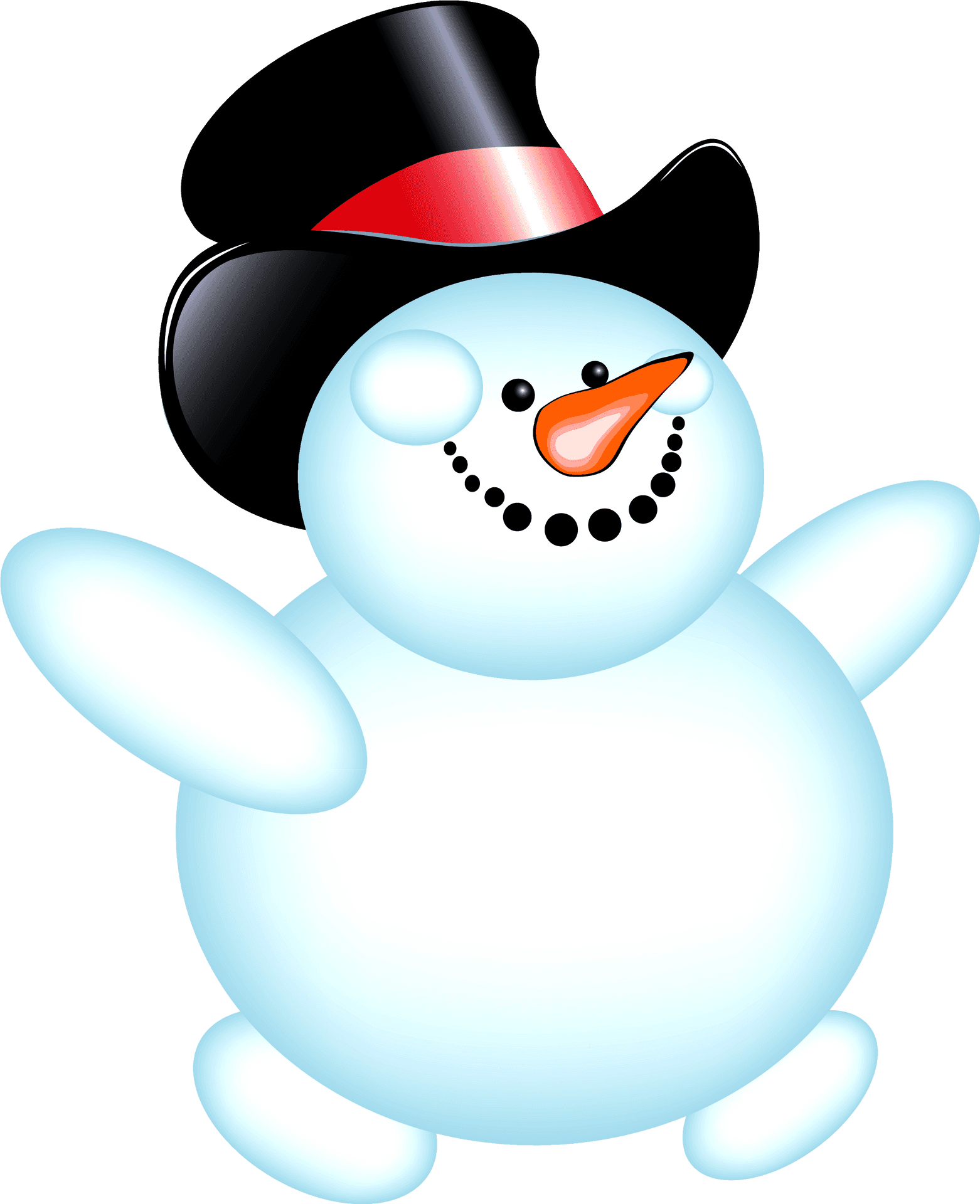 Cheerful Snowman Clipart PNG Image