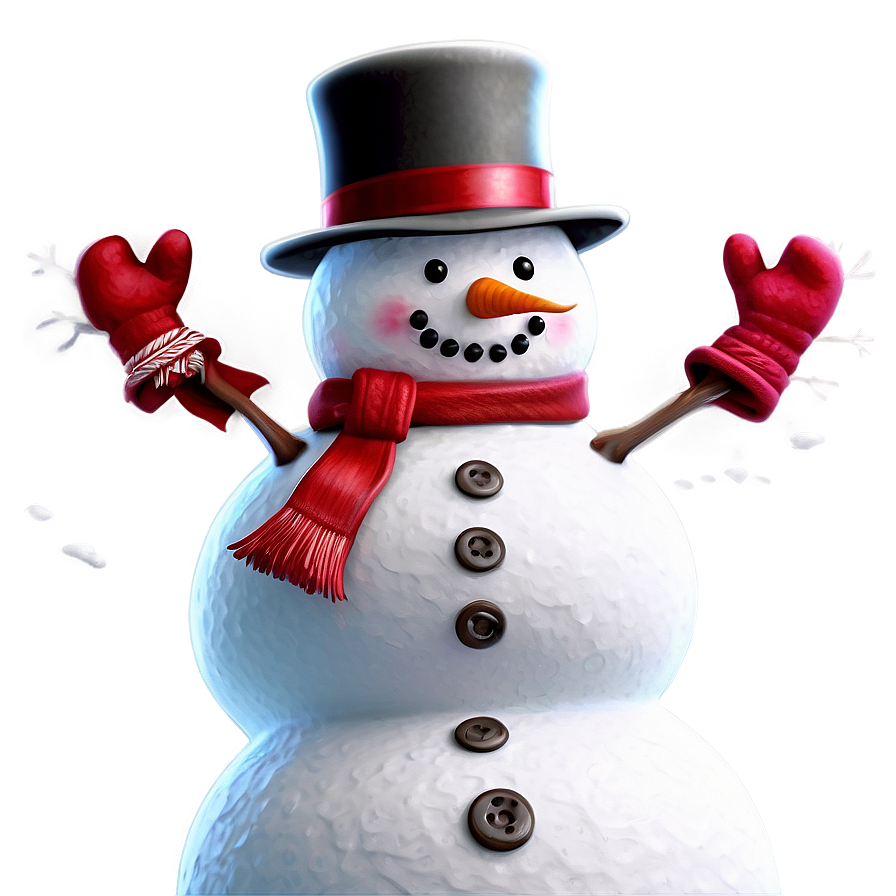 Cheerful Snowman Greeting Png Lkj PNG Image