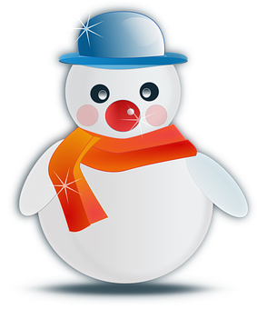 Cheerful Snowman Illustration PNG Image