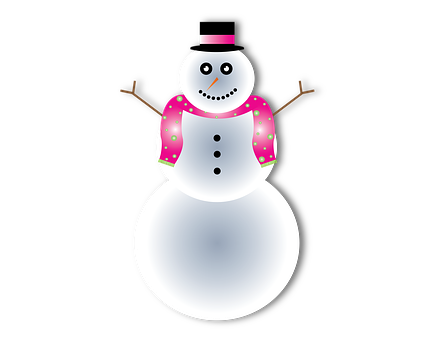 Cheerful Snowman Illustration PNG Image