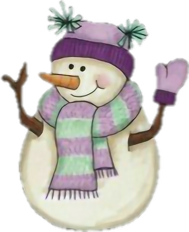 Cheerful Snowman Winter Clipart PNG Image