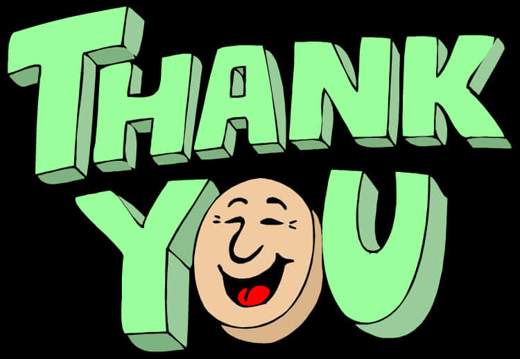 Cheerful Thank You Graphic PNG Image