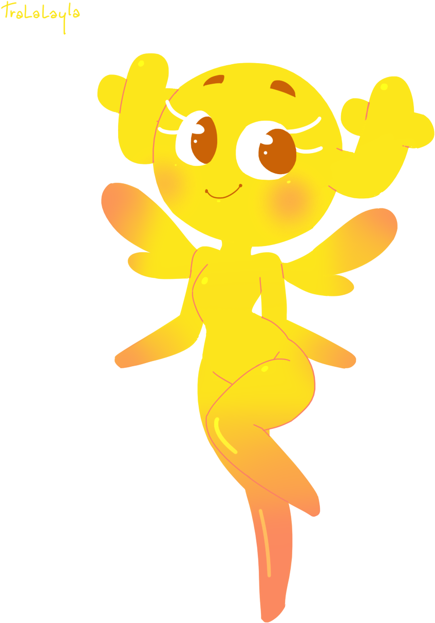 Cheerful Yellow Cartoon Character PNG Image