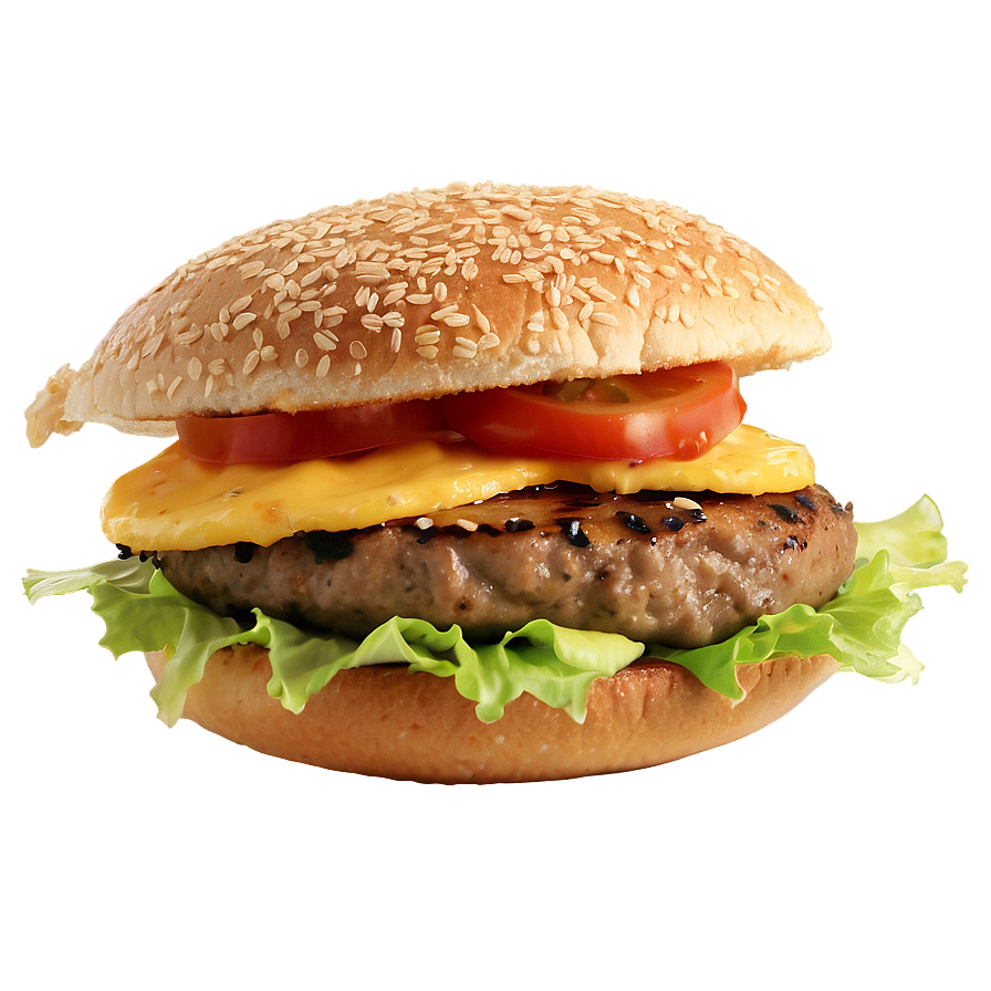 Cheeseburger On Sesame Bun Png 23 PNG Image