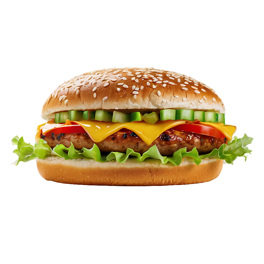 Cheeseburger On Sesame Bun Png 74 PNG Image