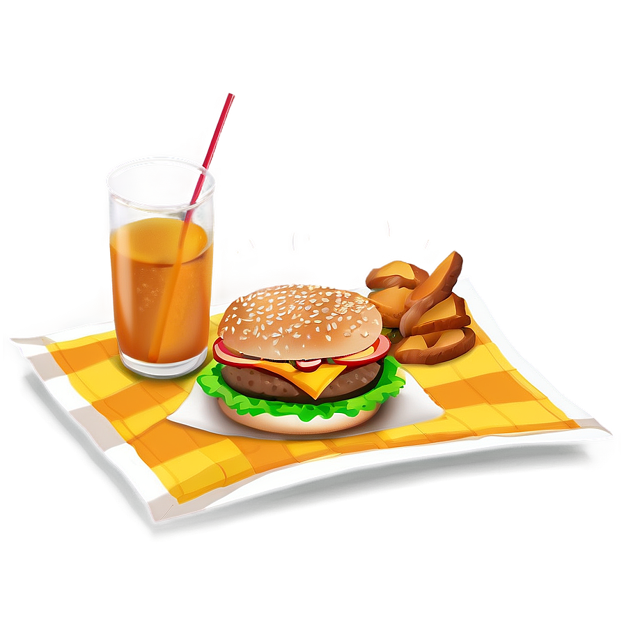 Cheeseburger Picnic Classic Png Oul14 PNG Image