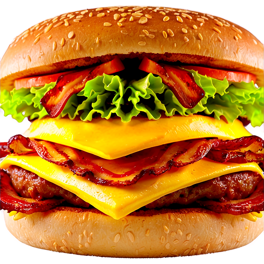 Cheeseburger With Bacon Strips Png 84 PNG Image