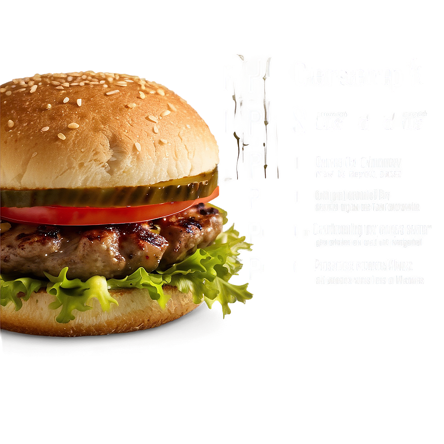 Cheeseburger With Chimichurri Sauce Png Vnh57 PNG Image