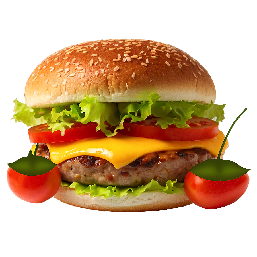 Cheeseburger With Tomato Png Snp PNG Image