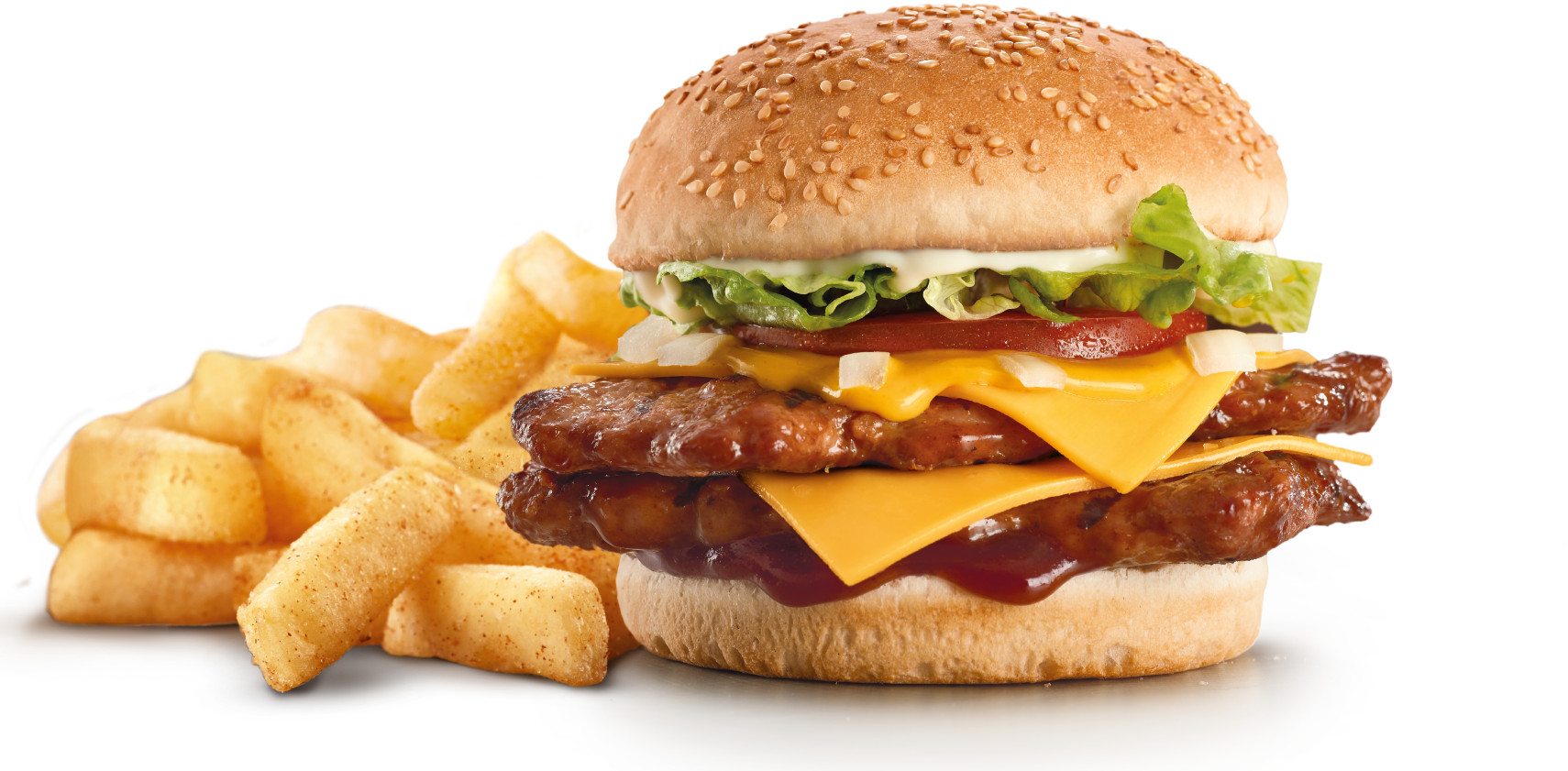 Cheeseburgerwith Fries PNG Image