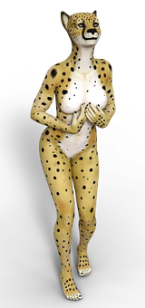 Cheetah Humanoid Artwork PNG Image