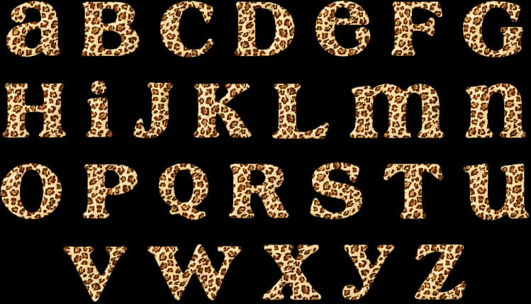 Cheetah Print Alphabet Letters PNG Image