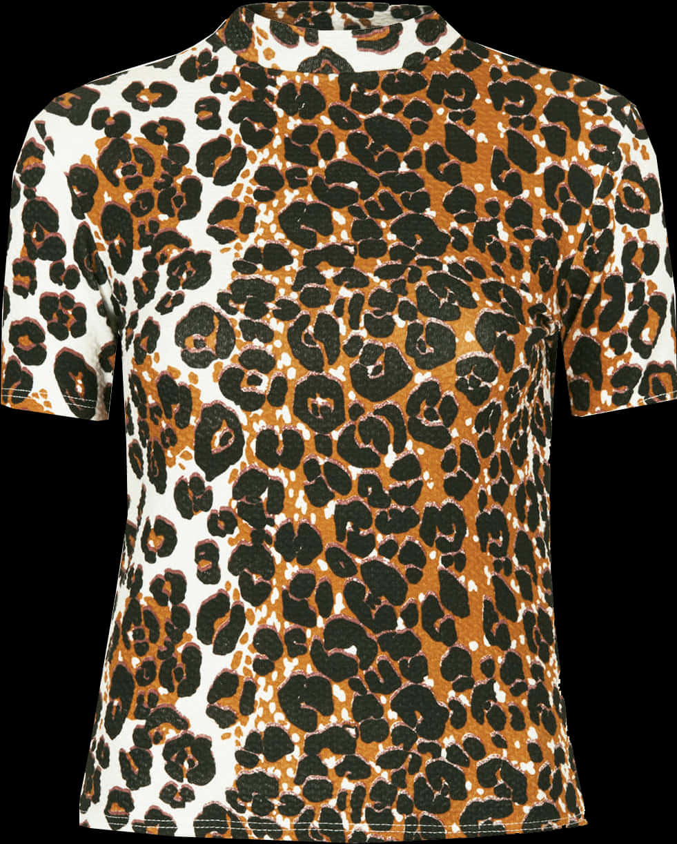 Cheetah Print T Shirt Design PNG Image