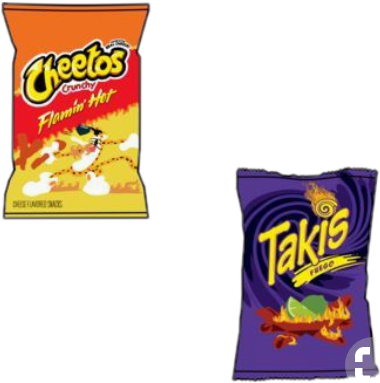 Cheetosand Takis Snack Comparison PNG Image