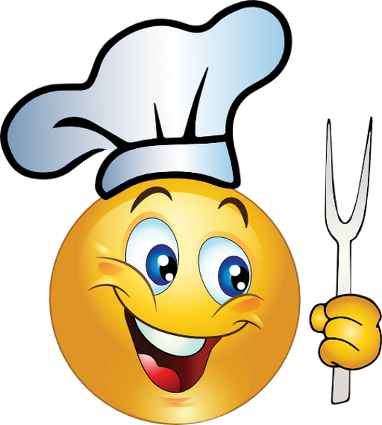 Chef Emoticon Holding Fork PNG Image