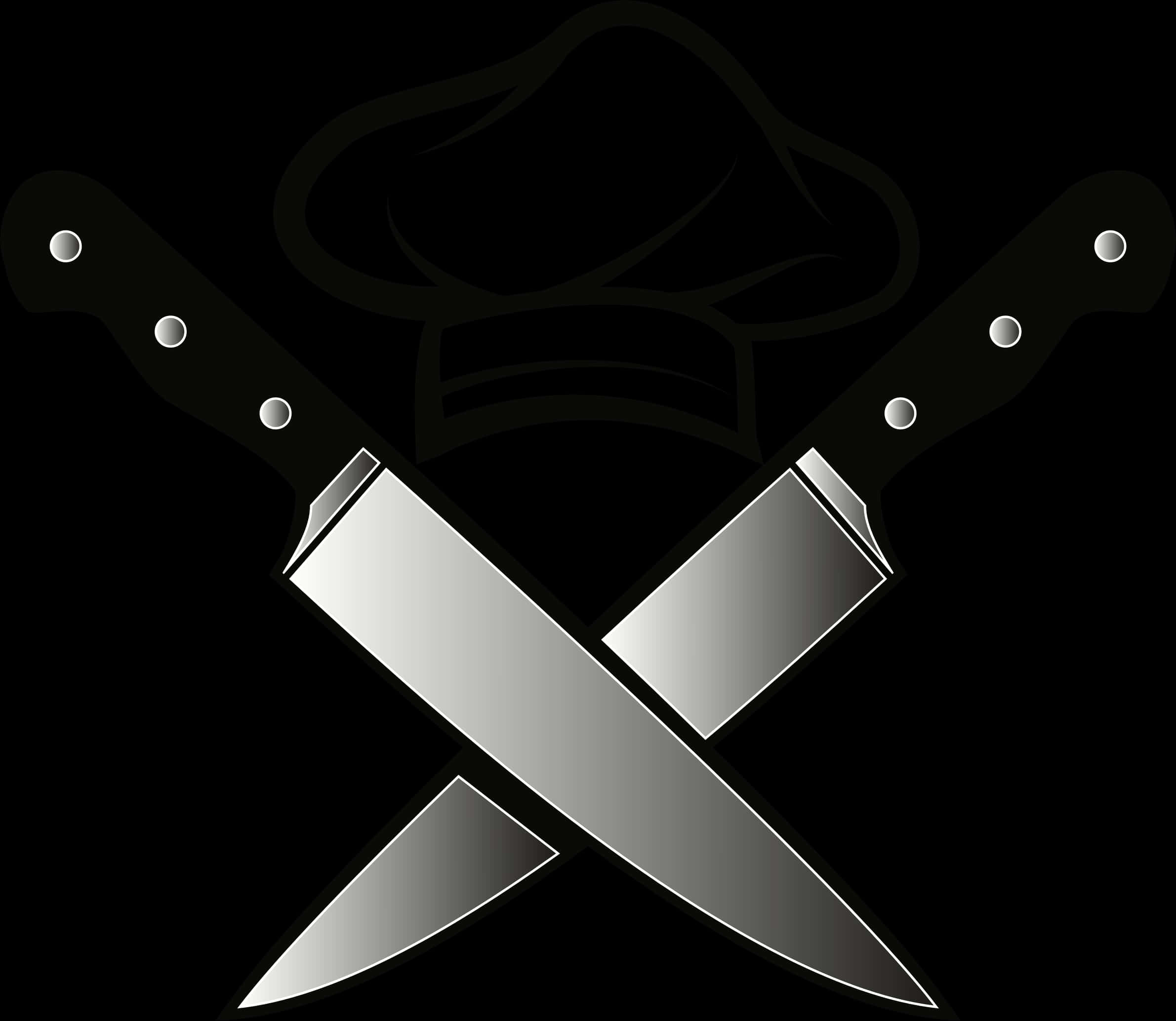 Chef Hatand Crossed Knives Logo PNG Image