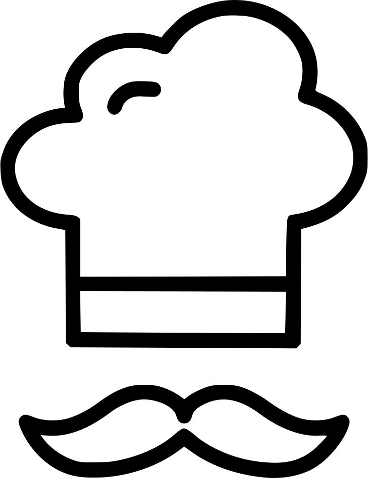 Chef Hatand Mustache Icon PNG Image