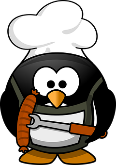 Chef Penguin Cartoon Character PNG Image