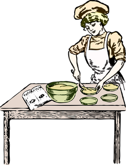 Chef Prepares Dough PNG Image