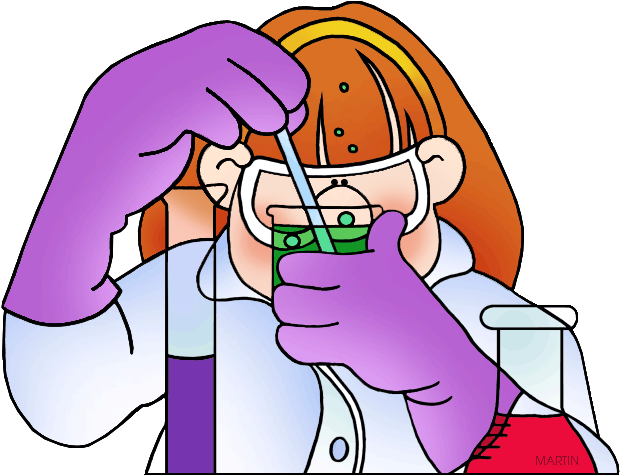 Chemist Conducting Experiment Cartoon PNG Image