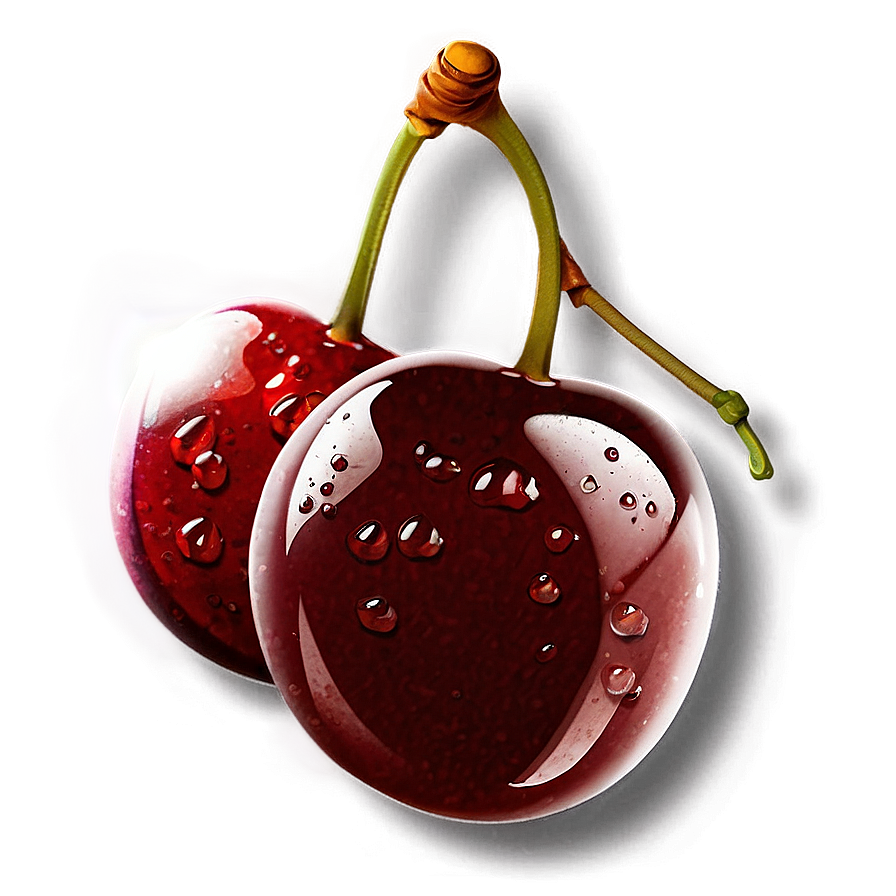 Cherries With Drops Png 67 PNG Image