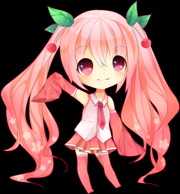 Cherry Blossom Anime Character PNG Image