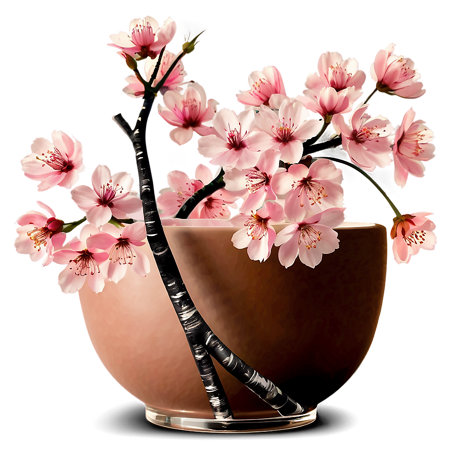 Cherry Blossom In Vase Png Dab PNG Image