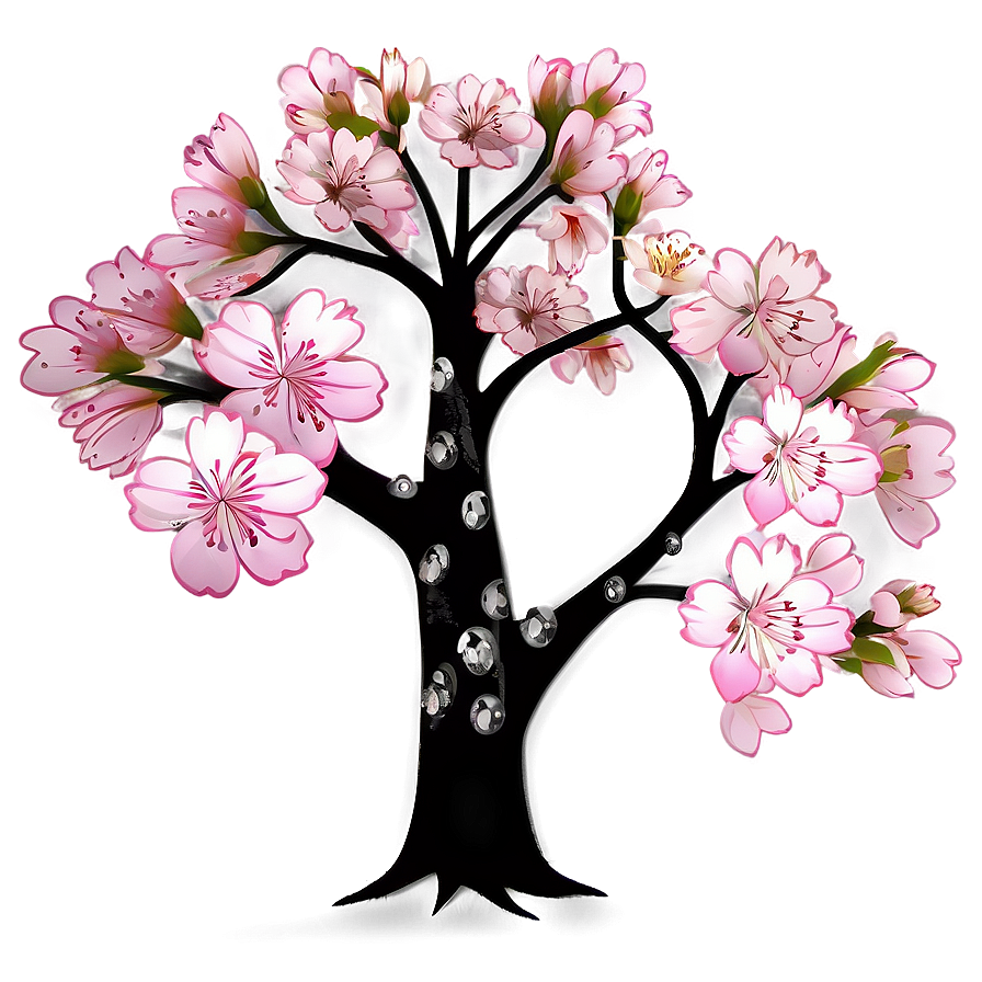 Cherry Blossom Tree Outline Png Crw PNG Image